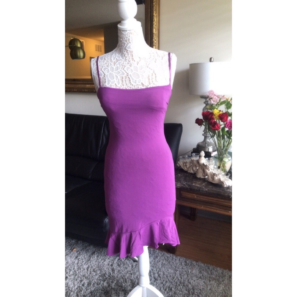 BCBG MAXAZRIA purple cocktail dress.
